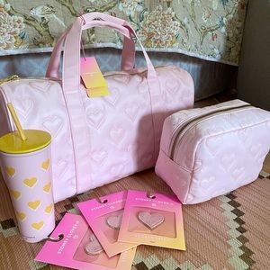 NWT Stoney Clover Lane X Target Quilted Hearts Duffle Pouch Patch Collection Set